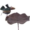 Abreuvoir à oiseaux sur pique en métal