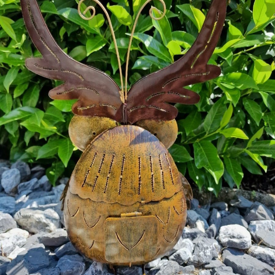 Photophore hibou en métal