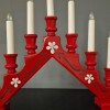 Chandelier 7 branches rouge brillant