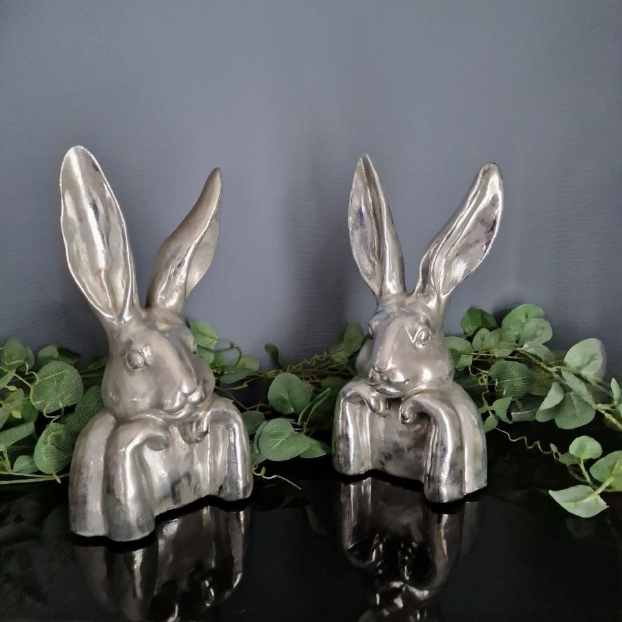 Lapin penseur couleur argent