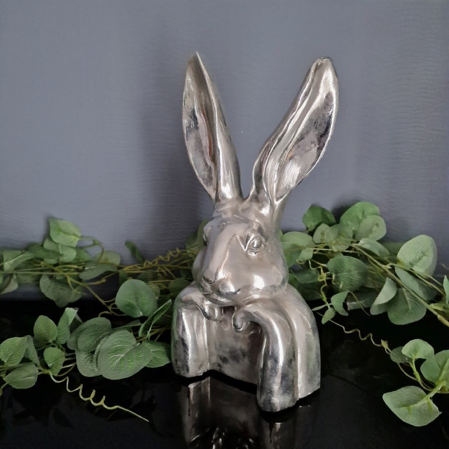 Lapin penseur couleur argent