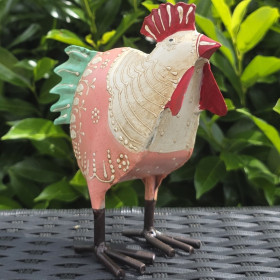 Coq métal blanc et rose