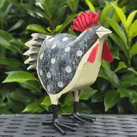 Coq "confettis" noir et blanc