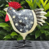 Coq "confettis" noir et blanc