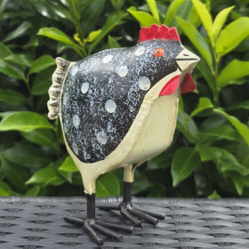 Poule "confettis" noir et blanc