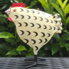 Poule blanche et noire métal
