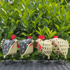 Coq métal blanc et noir