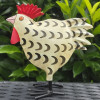 Coq métal blanc et noir
