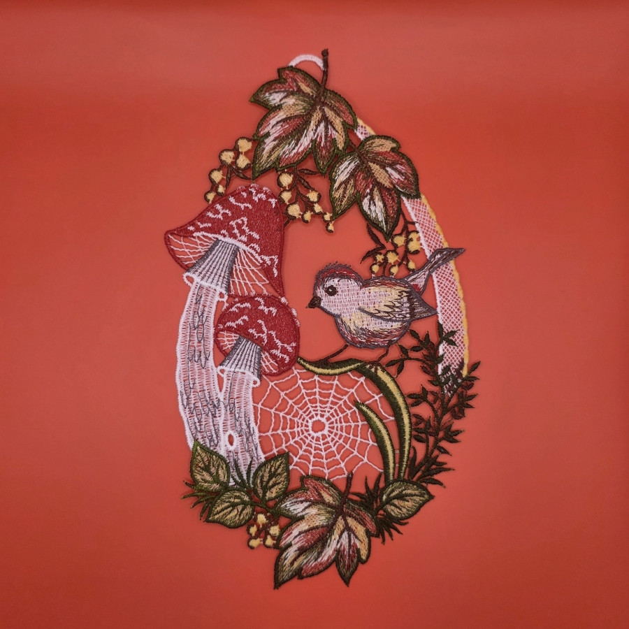 Oiseau et champignons