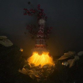 Gnome chapka lumineux blanc et rouge