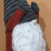 Gnome "Joyeux" rouge et gris