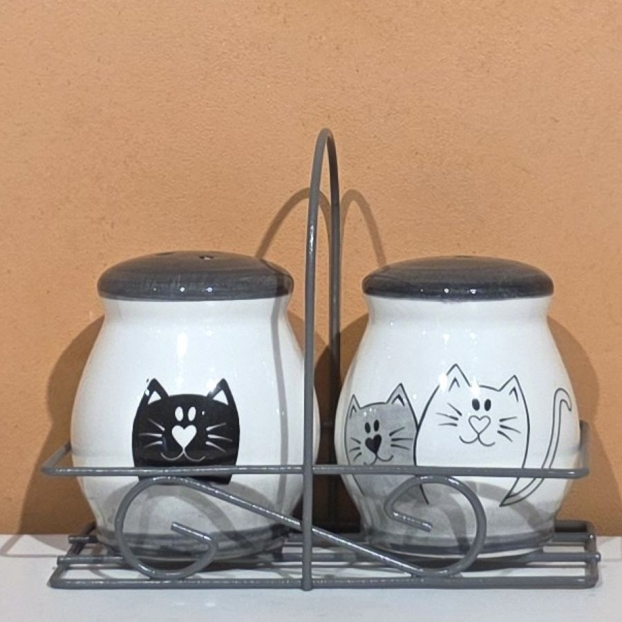 Sel et poivre motif chat