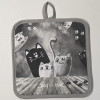 Set gant + manique motif chat