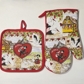 Set gant + manique couple d'alsacien