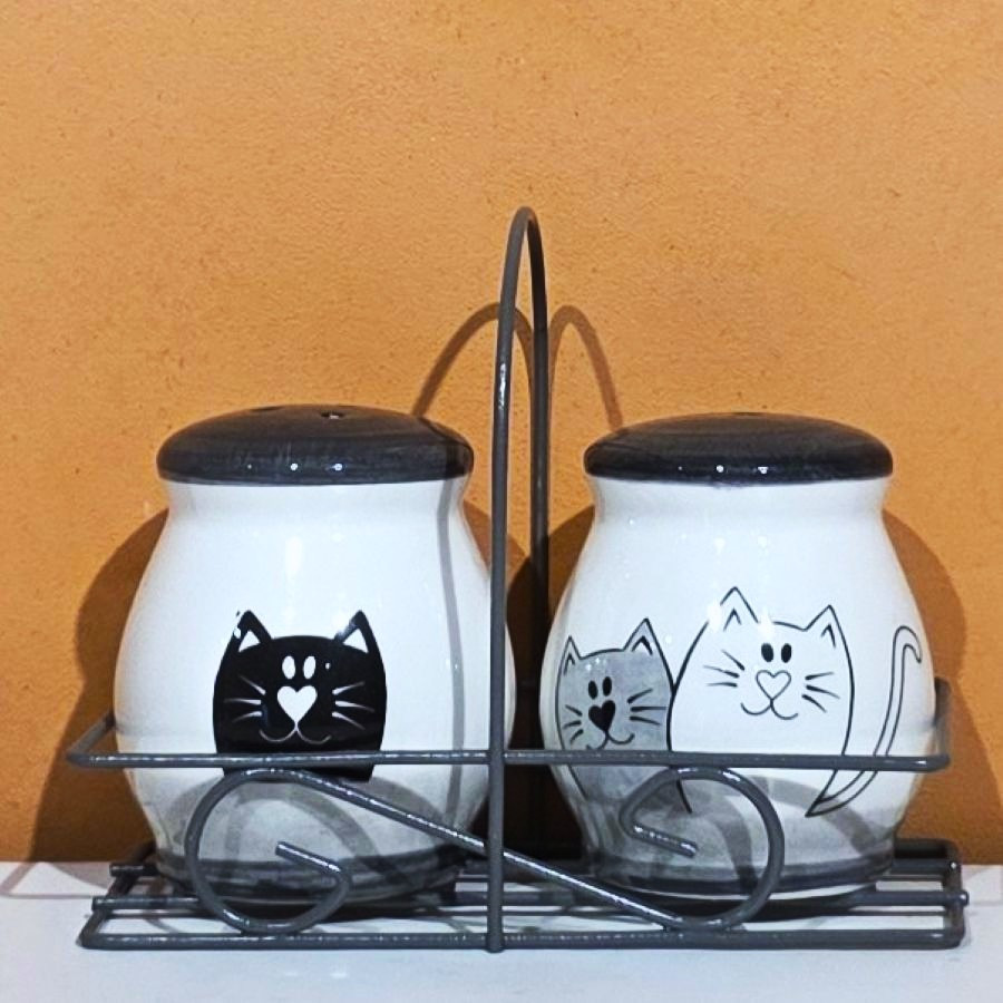 Sel et poivre motif chat
