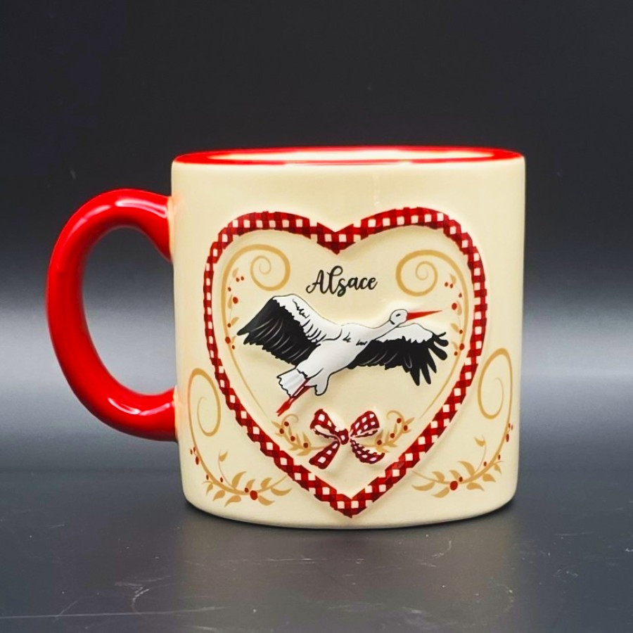 Tasse à café cigognes créme