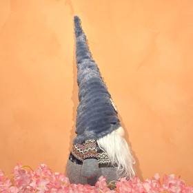 Gnome assis "Floki" bleu