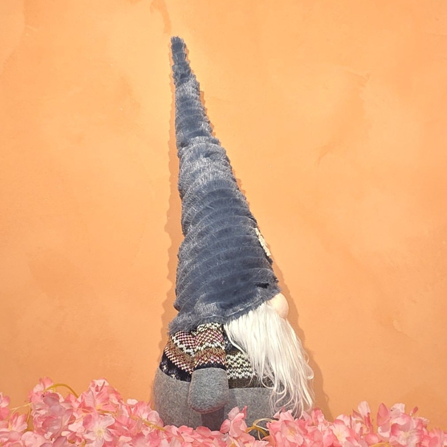 Gnome assis "Floki" bleu