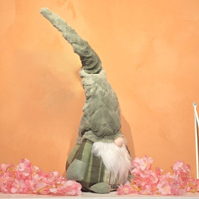 Gnome vert "Bruce" assis